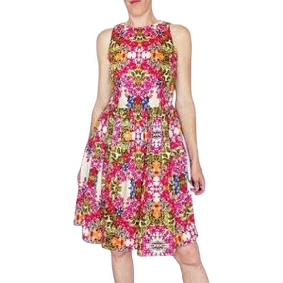 Maggy London Multicolor Floral Fit & Flare Sleeveless Cocktail Dress 2 - Picture 1 of 4